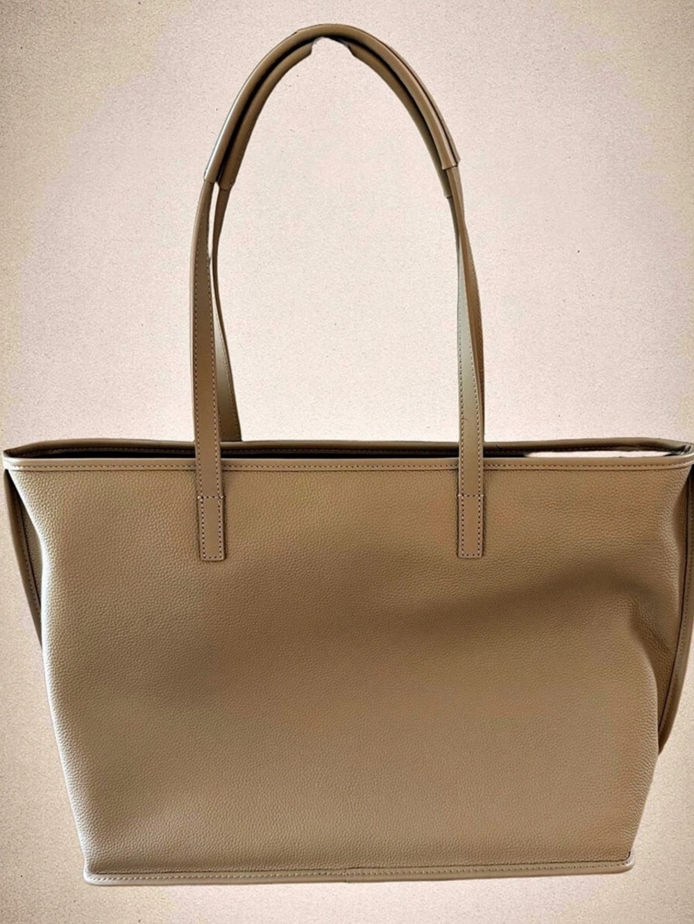 Bandolier Pebbled Carryall Leather Tote in Gray Like New